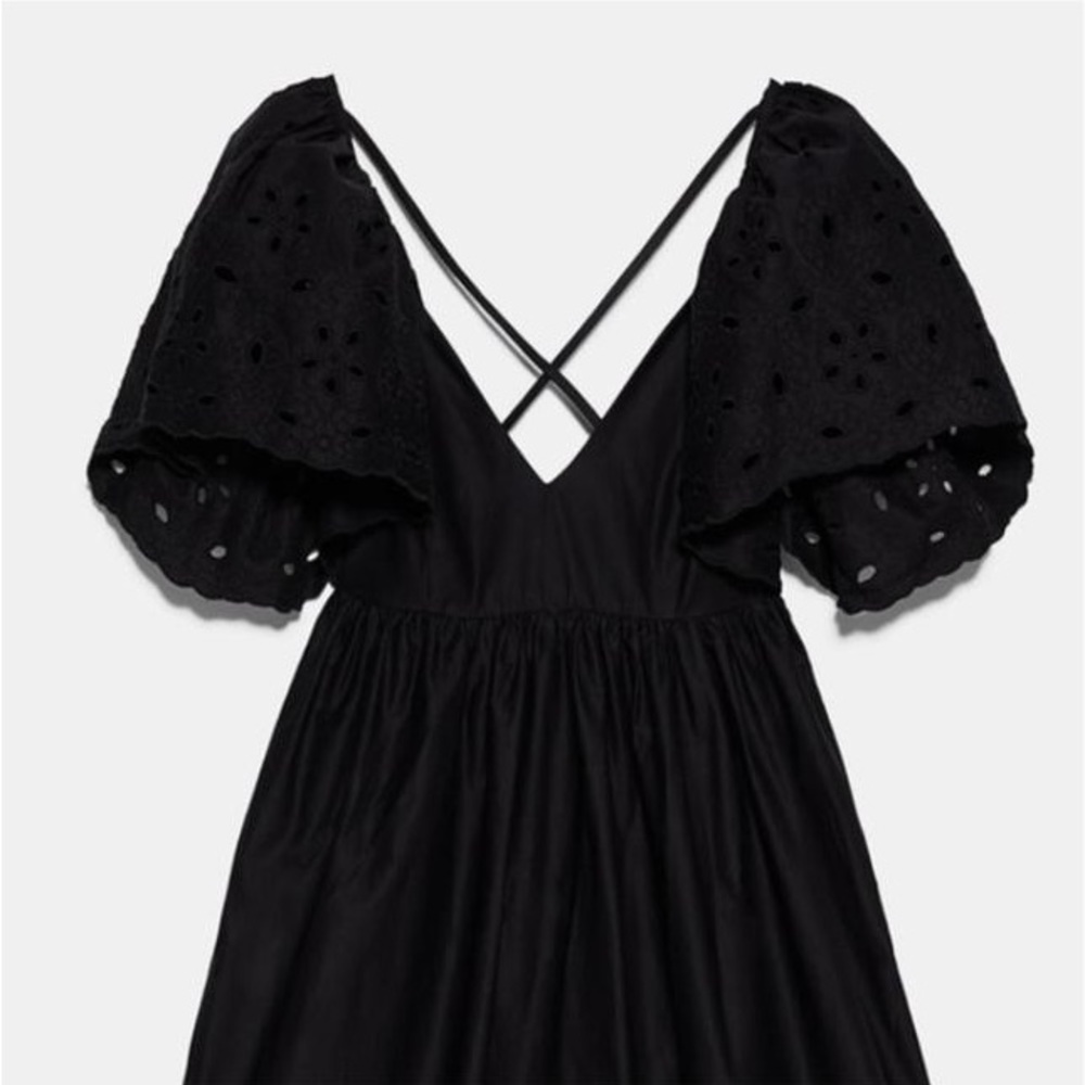 ZARA Black Embroidery dress